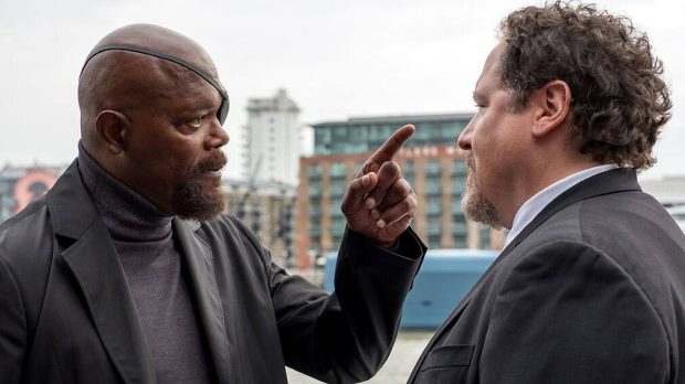 Samuel L. Jackson y Jon Favreau, en 'Spider-Man: Lejos de casa'