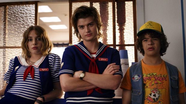 Robin, Steve y Dustin, en la tercera temporada de 'Stranger Things'
